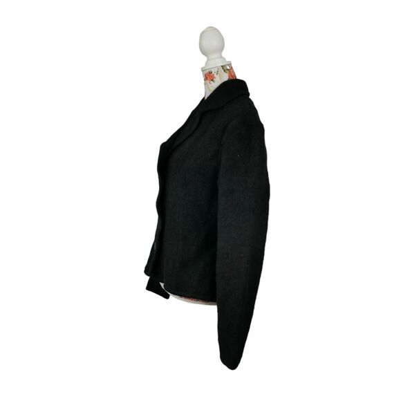 Land's End Size 14 Boiled Wool Textured Sweater Jacket  Fitted Vintage Structure - Picture 3 of 10